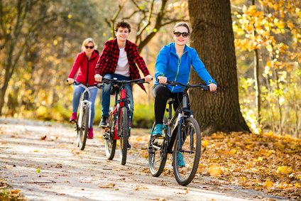 Radfahrer im Park