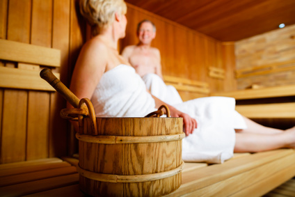 Paar in der Sauna