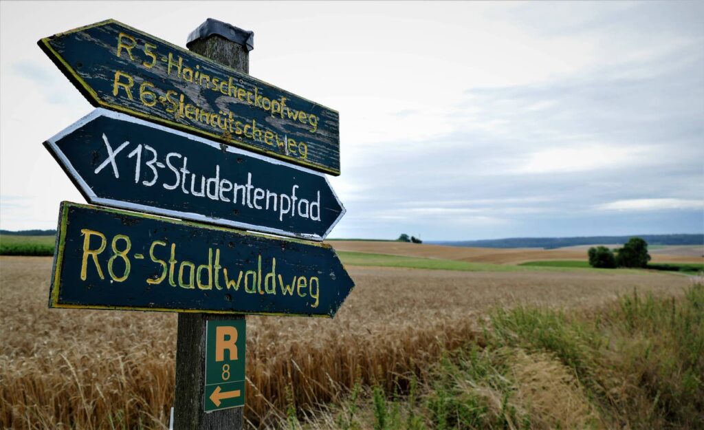 Beschilderung der Radwege in der Umgebung