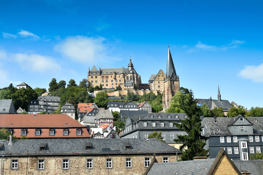 Landgrafenschloss und Pfarrkiche in Marburg/Lahn